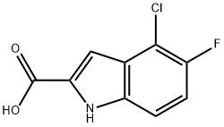 4-氯-5-氟-1H-吲哚-2-羧酸, 169674-08-2, 结构式