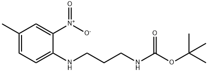 (3-((4-甲基-2-硝基苯基)氨基)丙基)氨基甲酸叔丁酯 结构式