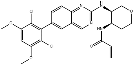 N-((3R,4R)-3-((6-(2,6-dichloro-3,5-dimethoxyphenyl)quinazolin-2-yl)amino)tetrahydro-2H-pyran-4-yl)acrylamide|N-((3R,4R)-3-((6-(2,6-dichloro-3,5-dimethoxyphenyl)quinazolin-2-yl)amino)tetrahydro-2H-pyran-4-yl)acrylamide