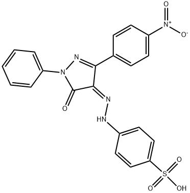 4-{2-[3-(4-nitrophenyl)-5-oxo-1-phenyl-1,5-dihydro-4H-pyrazol-4-ylidene]hydrazino}benzenesulfonic acid Structure