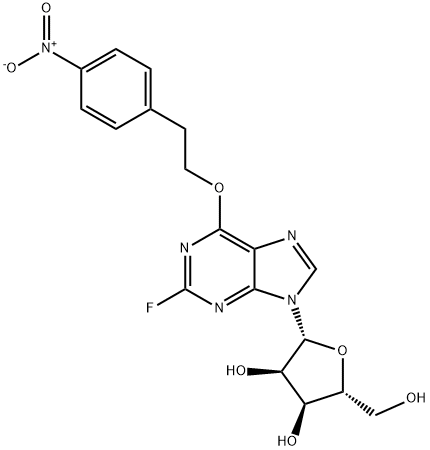 2-Fluoro-6-O-[2-(4-nitrophenyl)ethyl]inosine 化学構造式