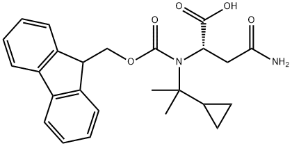(2S)-3-[(2-cyclopropylpropan-2-yl)carbamoyl]-2-({[(9H-fluoren-9-yl)methoxy]carbonyl}amino)propanoic acid Struktur