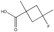 3-fluoro-1,3-dimethylcyclobutane-1-carboxylic acid Struktur