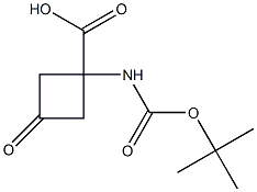 1-{[(tert-butoxy)carbonyl]amino}-3-oxocyclobutane-1-carboxylic acid, 1780105-40-9, 结构式