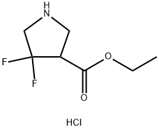 ETHYL 4,4-DIFLUOROPYRROLIDINE-3-CARBOXYLATE HYDROCHLORIDE Structure