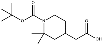 2-(1-(tert-butoxycarbonyl)-2,2-dimethylpiperidin-4-yl)acetic acid Structure