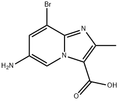 6-amino-8-bromo-2-methylimidazo[1,2-a]pyridine-3-carboxylic acid 化学構造式