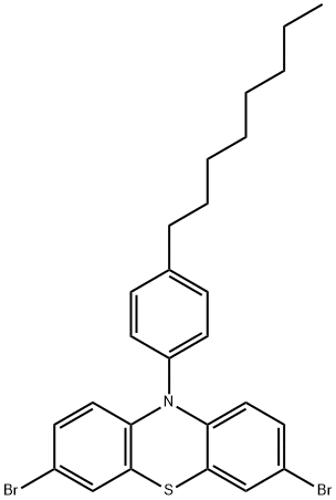 3,7-Dibromo-10-(4-octylphenyl)-10H-phenothiazine 化学構造式
