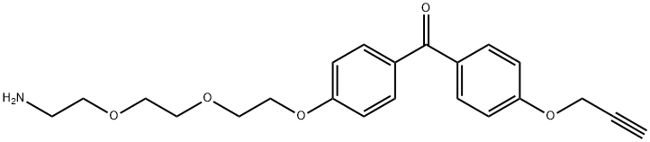 (4-(2-(2-(2-Aminoethoxy)ethoxy)ethoxy)phenyl)(4-(prop-2-yn-1-yloxy)phenyl)methanone Structure