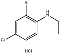 7-溴-5-氯-2,3-二氢-1H-吲哚盐酸盐, 1803561-72-9, 结构式