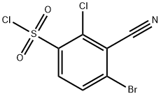 4-bromo-2-chloro-3-cyanobenzenesulfonyl chloride 结构式