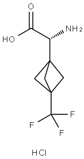 (2R)-2-amino-2-[3-(trifluoromethyl)bicyclo[1.1.1]pentan-1-yl]acetic acid hydrochloride, 1807920-97-3, 结构式