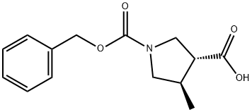(3R,4R)-1-Cbz-4-Methyl-pyrrolidine-3-carboxylic acid Structure