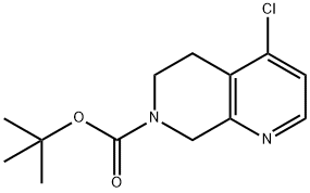 7-Boc-4-chloro-5,6,7,8-tetrahydro-1,7-naphthyridine 化学構造式