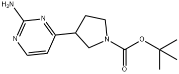 tert-butyl 3-(2-aminopyrimidin-4-yl)pyrrolidine-1-carboxylate 化学構造式