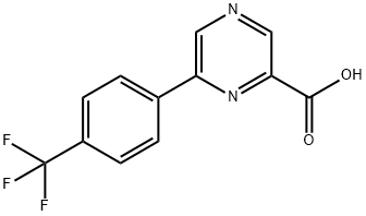 6-[4-(三氟甲基)苯基]吡嗪-2-甲酸 结构式