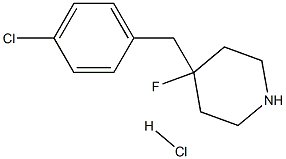4-[(4-chlorophenyl)methyl]-4-fluoropiperidine hydrochloride 化学構造式