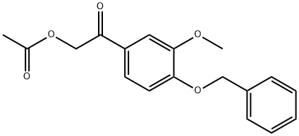 Ethanone, 2-(acetyloxy)-1-[3-methoxy-4-(phenylmethoxy)phenyl]- Struktur