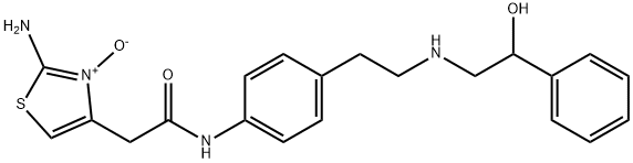 (R)-2-amino-4-(2-((4-(2-((2-hydroxy-2-phenylethyl)amino)ethyl) phenyl)amino)-2-oxoethyl)thiazole 3-oxide Struktur