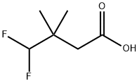 4,4-difluoro-3,3-dimethylbutanoic acid 化学構造式