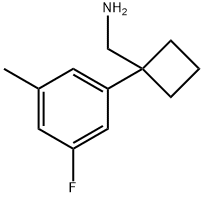 1-(3-Fluoro-5-methylphenyl)cyclobutanemethanamine Structure