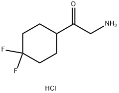 2-amino-1-(4,4-difluorocyclohexyl)ethan-1-one hydrochloride Struktur