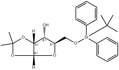 (3aR,5R,6R,6aR)-5-(((tert-butyldiphenylsilyl)oxy)methyl)-2,2-dimethyltetrahydrofuro[2,3-d][1,3]dioxol-6-ol* Struktur