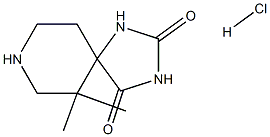 6,6-Dimethyl-1,3,8-triazaspiro[4.5]decane-2,4-dione hydrochloride Struktur