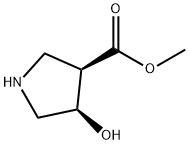 3-Pyrrolidinecarboxylic acid, 4-hydroxy-, methyl ester, (3R,4R)- Structure
