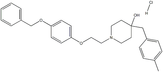 1-(2-(4-(benzyloxy)phenoxy)ethyl)-4-(4-methylbenzyl)piperidin-4-ol hydrochloride,193357-90-3,结构式