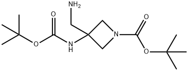 tert-butyl 3-(aminomethyl)-3-{[(tert-butoxy)carbonyl]amino}azetidine-1-carboxylate Structure