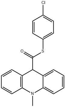 9-Acridinecarbothioic acid, 9,10-dihydro-10-methyl-, S-(4-chlorophenyl) ester 化学構造式
