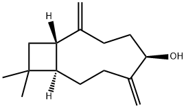 Bicyclo[7.2.0]undecan-5-ol, 10,10-dimethyl-2,6-bis(methylene)-, (1S,5R,9R)- Struktur