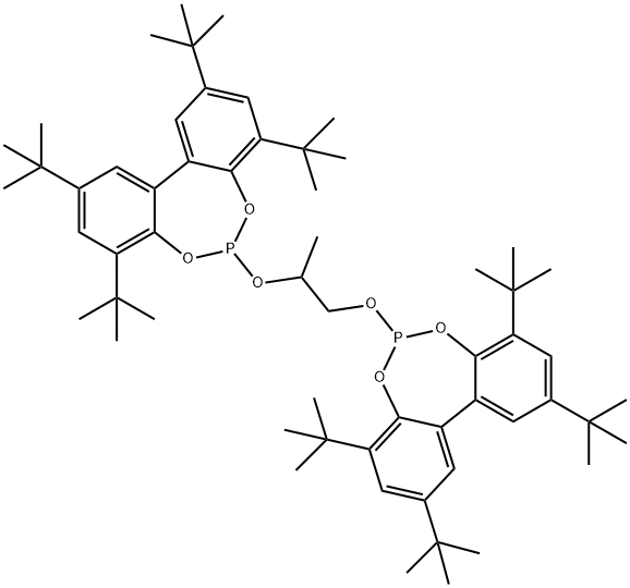 6,6'-(propane-1,2-diylbis(oxy))bis(2,4,8,10-tetra-tert-butyldibenzo[d,f][1,3,2]dioxaphosphepine) Structure