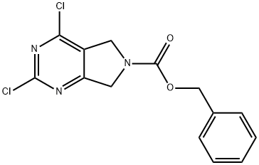 Benzyl 2,4-dichloro-5,7-dihydro-6H-pyrrolo[3,4-d]pyrimidine-6-carboxylate Struktur
