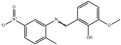 2-methoxy-6-{[(2-methyl-5-nitrophenyl)imino]methyl}phenol Structure