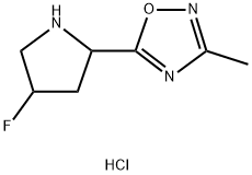 5-(4-FLUOROPYRROLIDIN-2-YL)-3-METHYL-1,2,4-OXADIAZOLE HYDROCHLORIDE,2034573-81-2,结构式