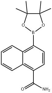 4-(4,4,5,5-Tetramethyl-[1,3,2]dioxaborolan-2-yl)-naphthalene-1-carboxylic acid amide Structure