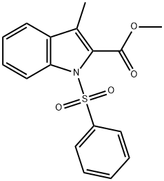 methyl 1-(benzenesulfonyl)-3-methyl-1H-indole-2-carboxylate 化学構造式