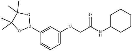 N-环己基-2-(3-(4,4,5,5-四甲基-1,3,2-二氧硼杂环戊烷-2-基)苯氧基)乙酰胺, 2057448-81-2, 结构式