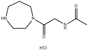 N-[2-(1,4-diazepan-1-yl)-2-oxoethyl]acetamide hydrochloride 化学構造式