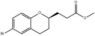 Methyl (R)-3-(6-bromochroman-2-yl)propanoate 化学構造式