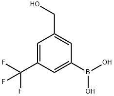 3-(Hydroxymethyl)-5-(trifluoromethyl)phenylboronic acid, 2088638-48-4, 结构式