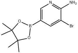 3-bromo-5-(4,4,5,5-tetramethyl-1,3,2-dioxaborolan-2-yl)pyridin-2-amine Structure