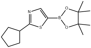 2-cyclopentyl-5-(4,4,5,5-tetramethyl-1,3,2-dioxaborolan-2-yl)thiazole,2096335-20-3,结构式