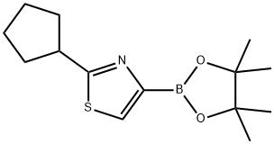 2-cyclopentyl-4-(4,4,5,5-tetramethyl-1,3,2-dioxaborolan-2-yl)thiazole Structure