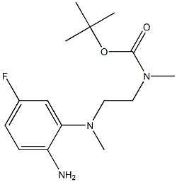 N-[2-[(2-氨基-5-氟苯基)甲基氨基]乙基]-N-甲基氨基甲酸叔丁酯 结构式