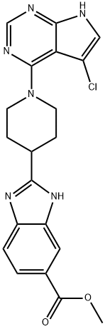 METHYL 2-(1-(7H-PYRROLO[2,3-D]PYRIMIDIN-4-YL)PIPERIDIN-4-YL)-1H-BENZO[D]IMIDAZOLE-6-CARBOXYLATE, 2097938-51-5, 结构式