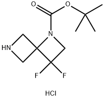 tert-butyl 3,3-difluoro-1,6-diazaspiro[3.3]heptane-1-carboxylate hydrochloride 化学構造式