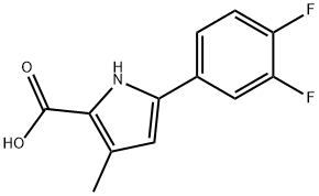 5-(3,4-Difluorophenyl)-3-methyl-1H-pyrrole-2-carboxylic acid 化学構造式